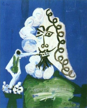 Hombre sentado con una pipa 1968 Pablo Picasso Pinturas al óleo